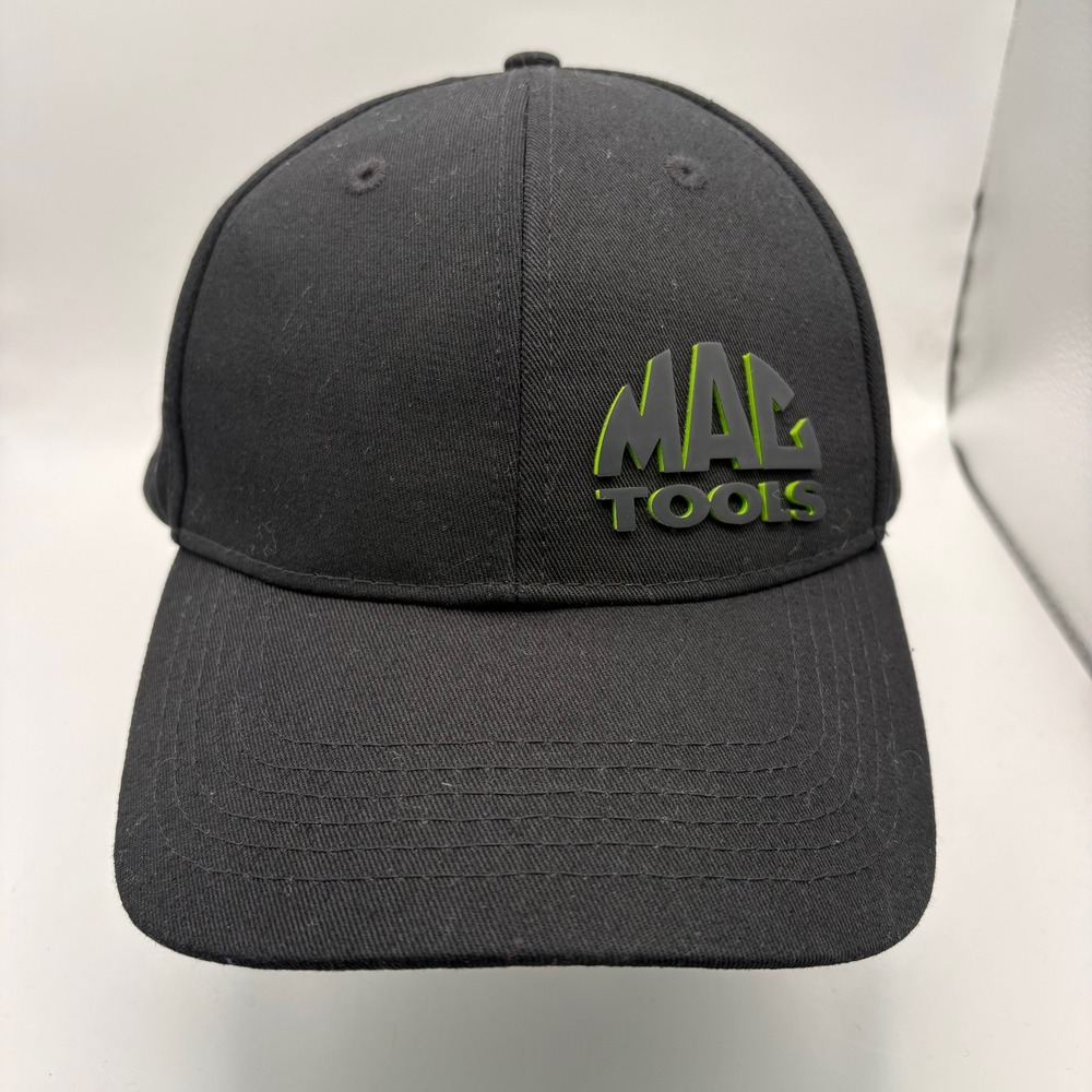 Mac Tools Black Snapback Hat Neon Green 3D Rubber Logo Baseball Cap Mens Cotton